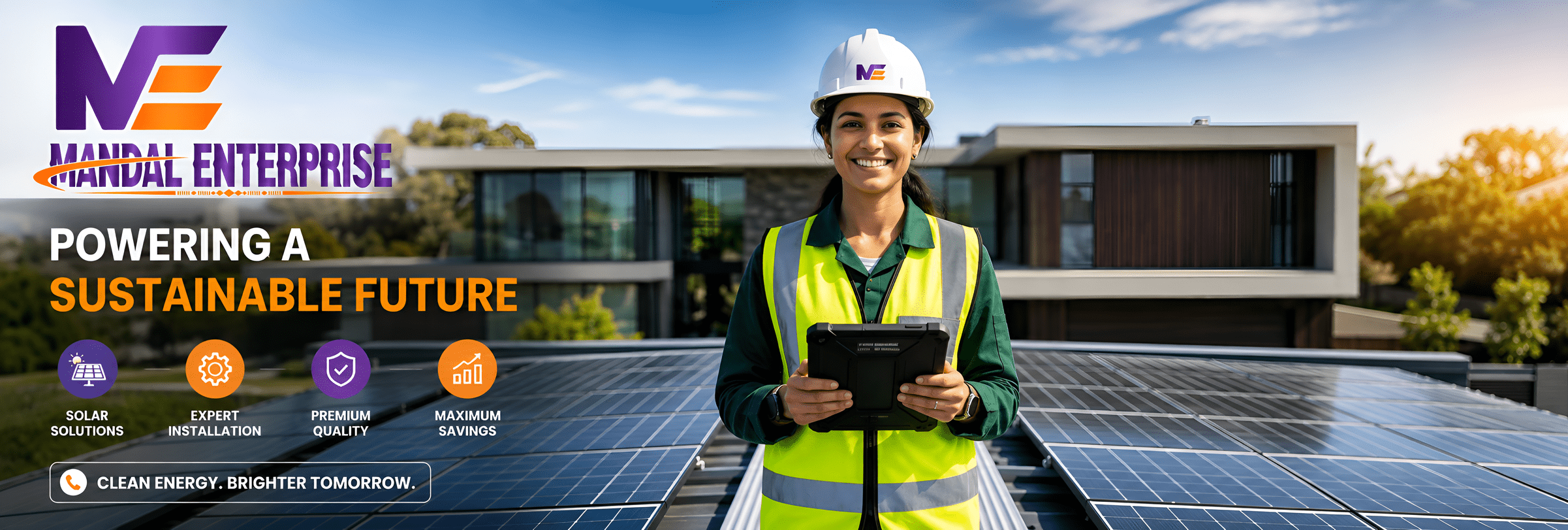 Solar energy installation active showcase